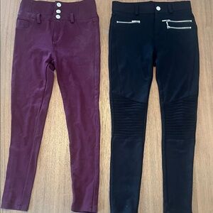 Stylish Kids' Burgundy and Black Leggings
